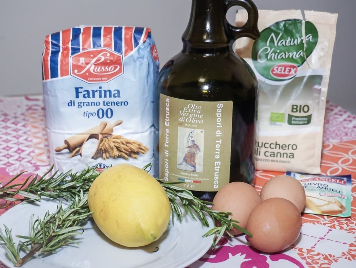 Lemon rosemary olive oil cake ingredients