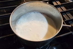 Heating milk to a simmmer